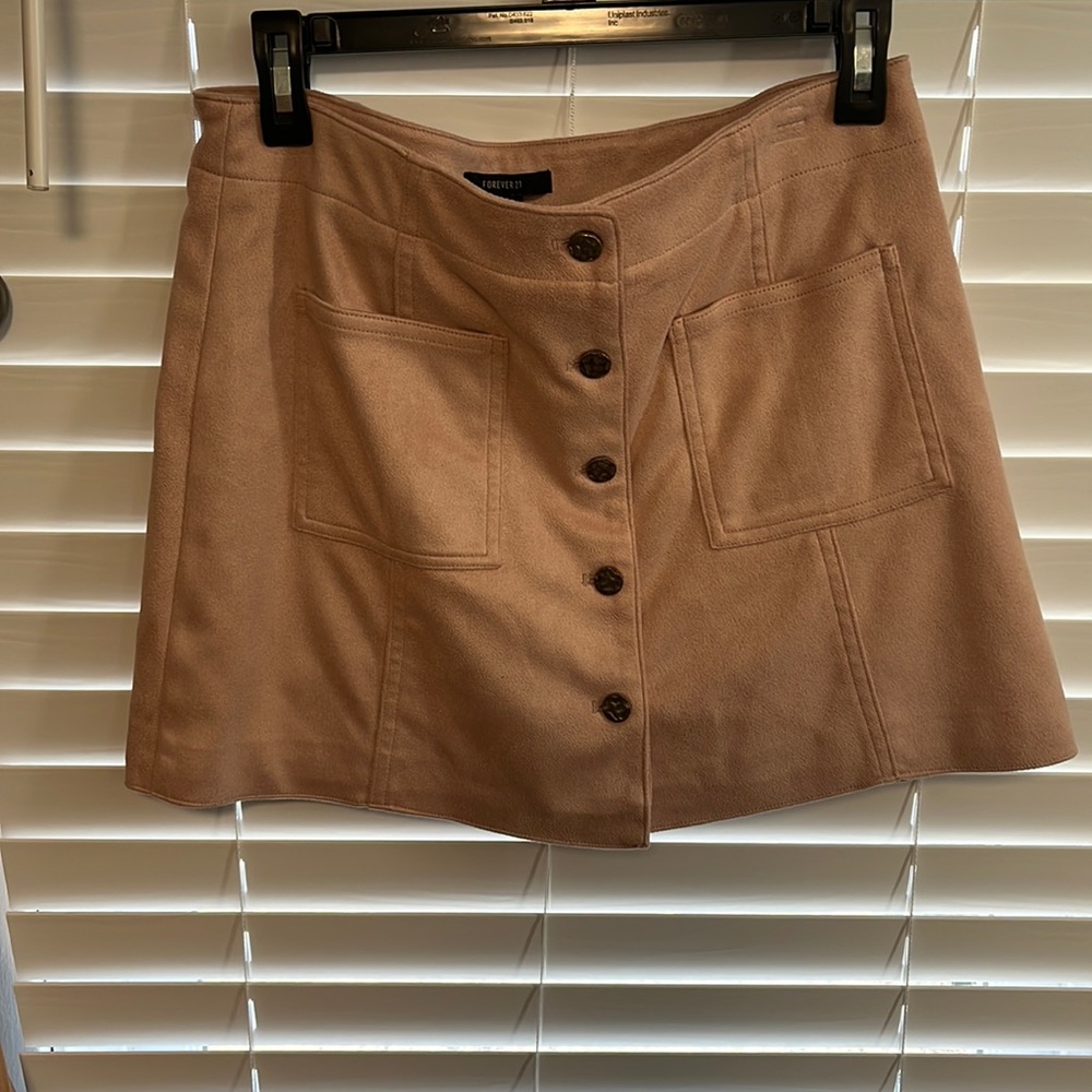 Pink faux Suede skirt